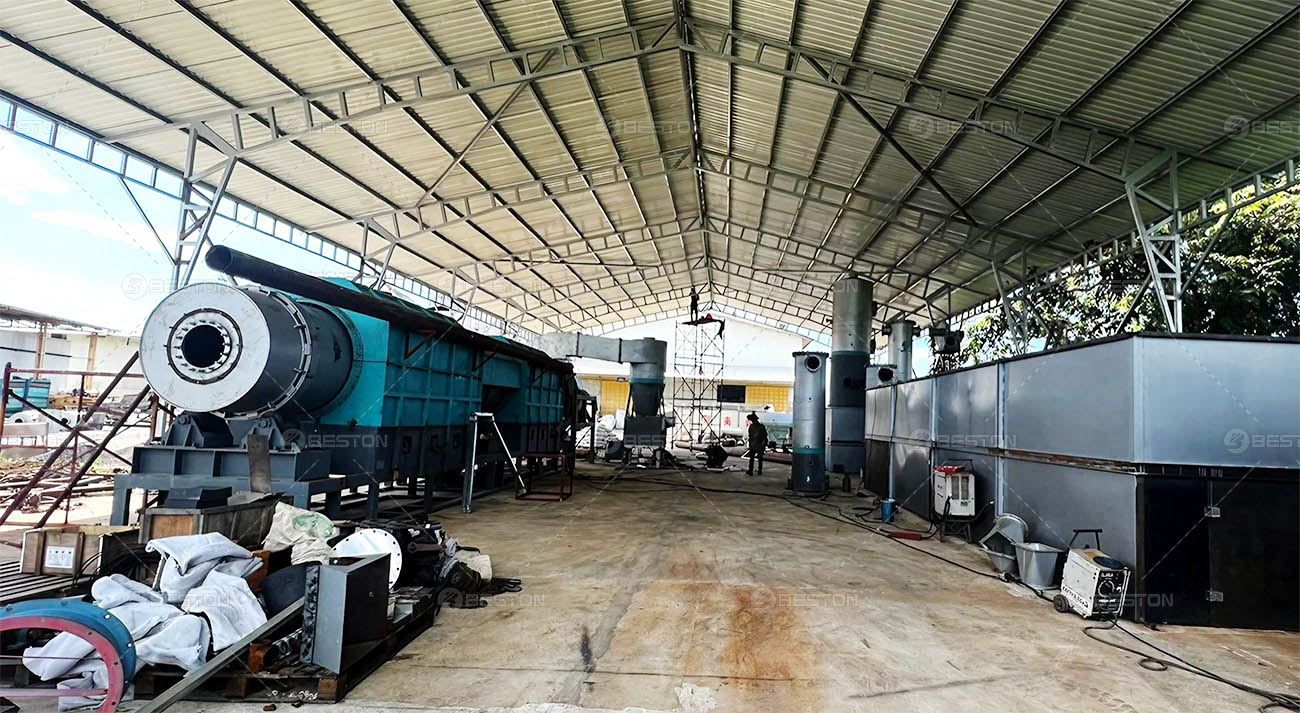 Installation of Coconut Shell Charcoal Making Machine